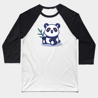 Cute Panda Eat Bamboo Baseball T-Shirt
